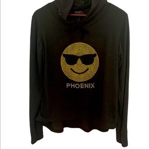Sparkley Cool Emoji Phoenix Hoody lightweight